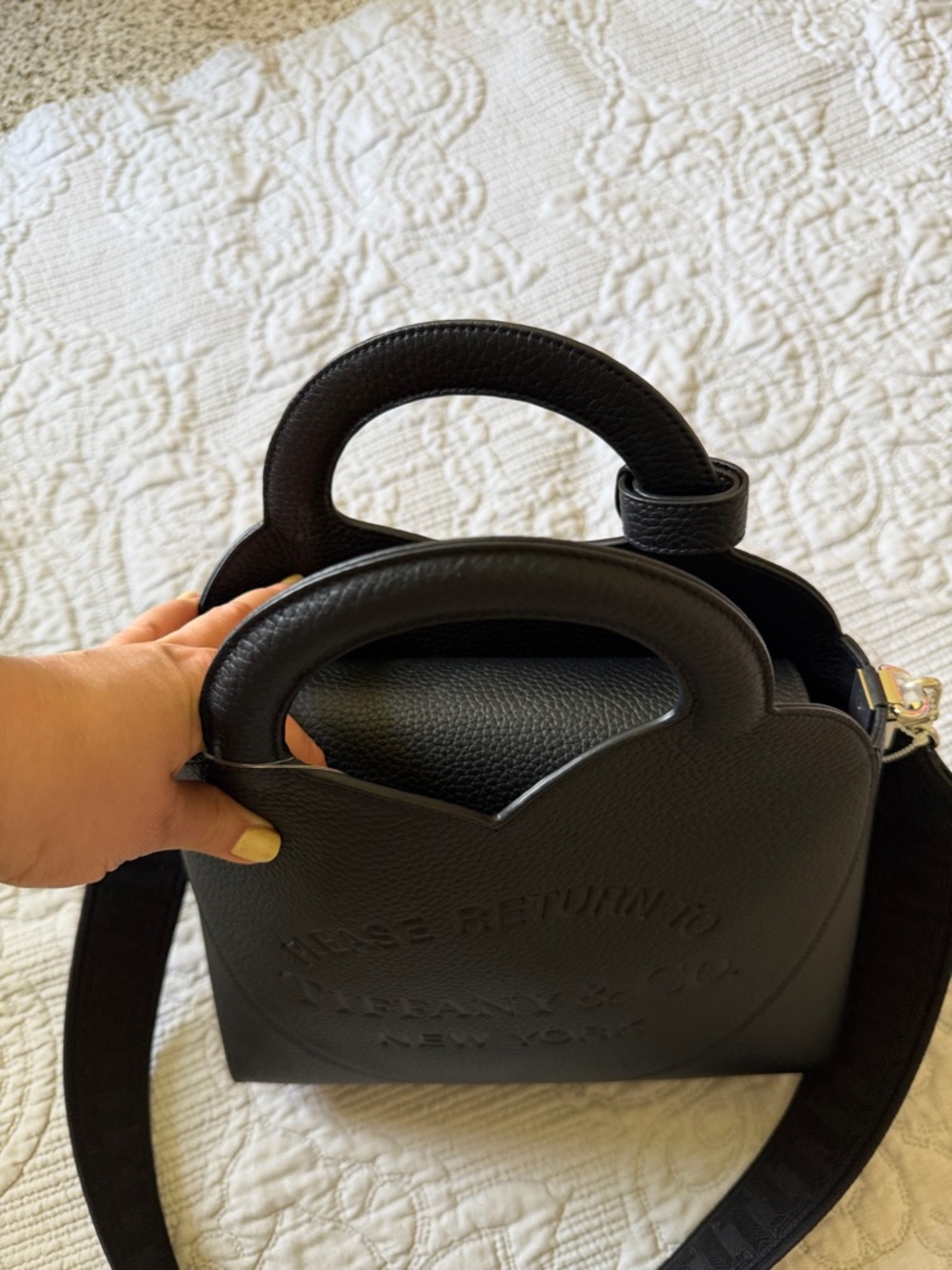 NWT TIFFANY & CO Black Taurillon Leather RTT Return To Tiffany Tote Bag - Picture 9 of 15